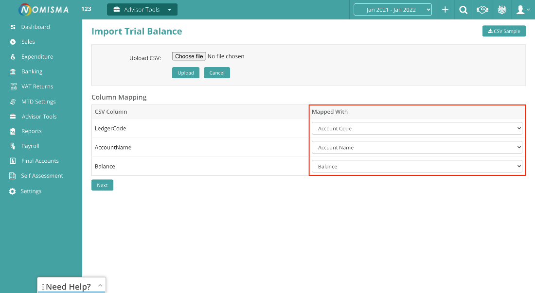 How to import a Trial balance